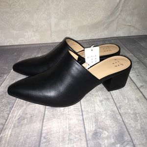 A new day mule chunky heel slides dress shoe 6.5